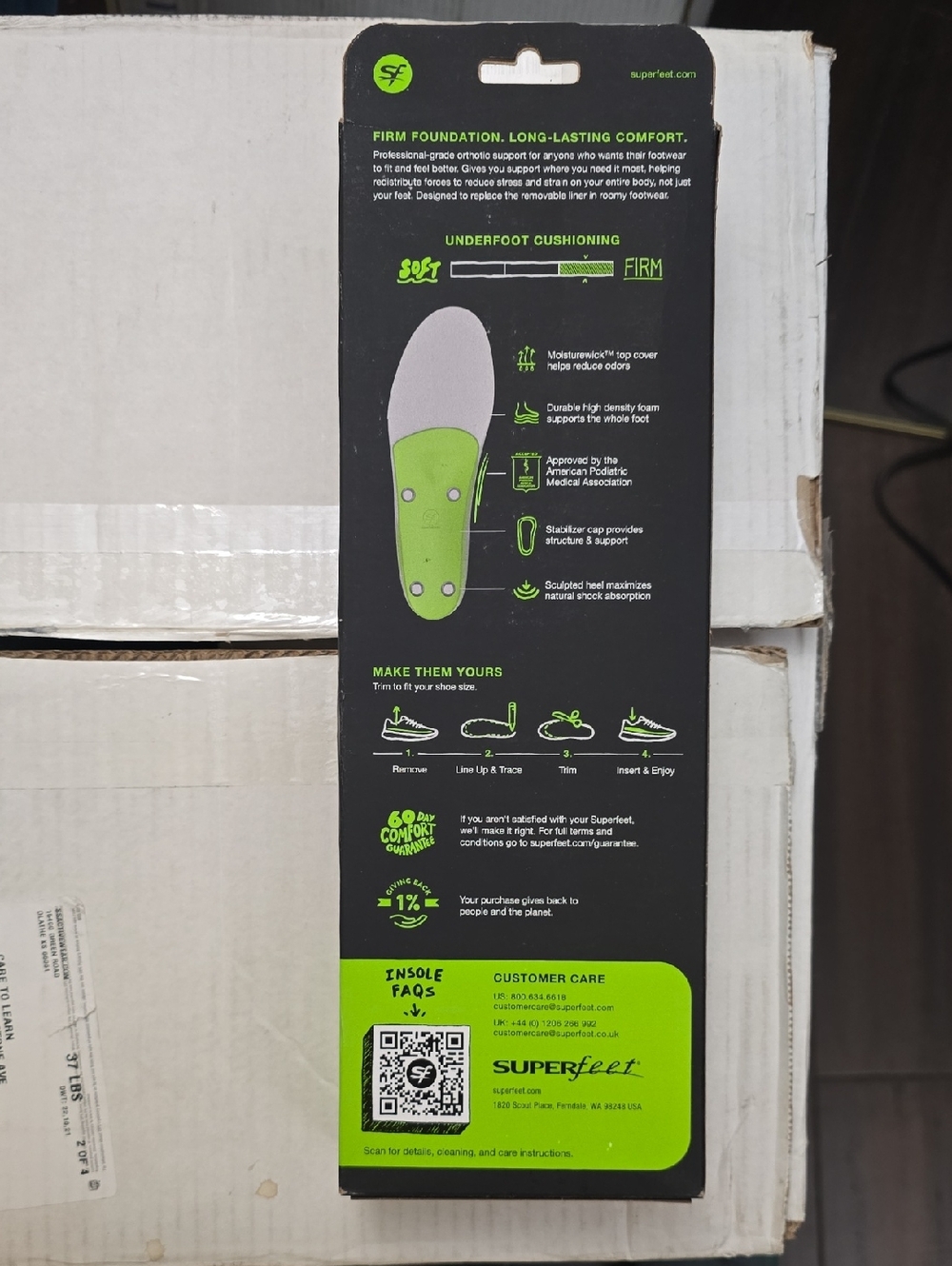 Superfeet All Purposed Support High Arch Insolws New In Box - Picture 2 of 2
